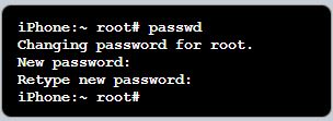 Change root user password in iOS