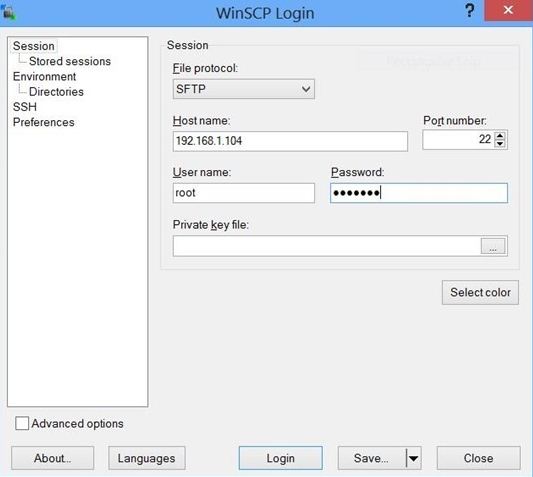 WinSCP Client Tool for data transfer