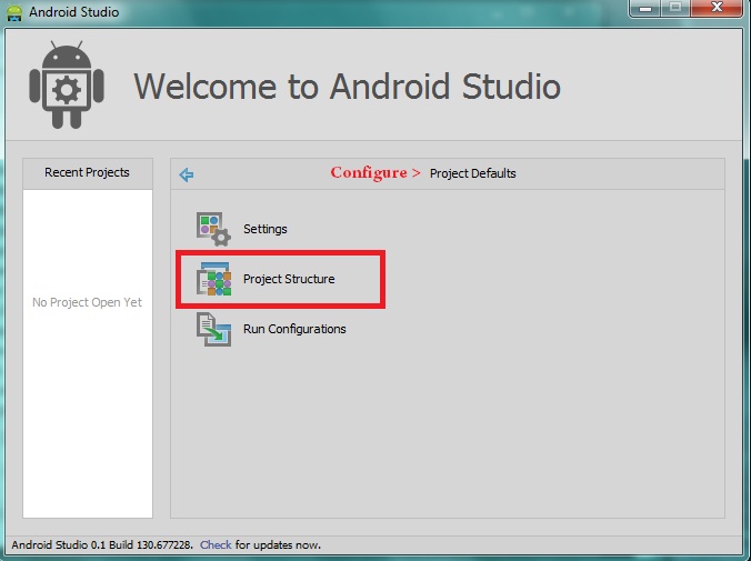 Android Studio Configuration