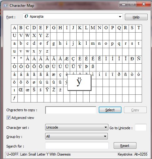 khuzdul, the letter a, in private character editor