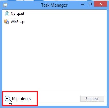 Windows 8 Task manager