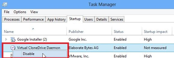Disable startup programs in windows 8