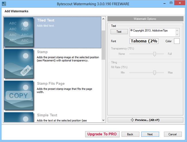 Bytescouts Watermarking software