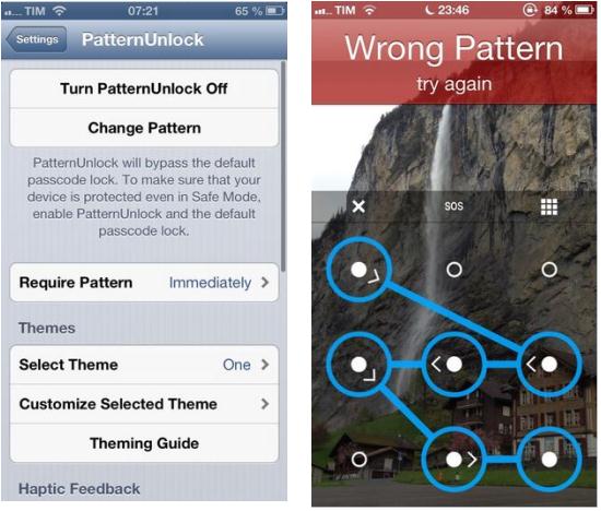 PatternUnlock Cydia app for iPhone