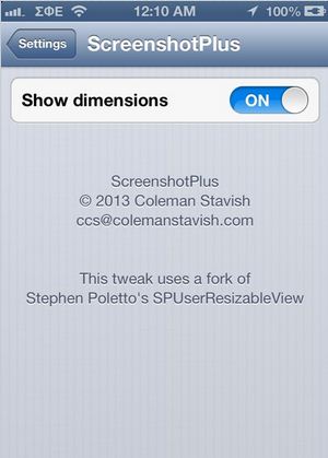 ScreenshotsPlus Cydia app