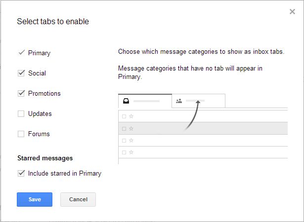 Tabbed Inbox in Gmail