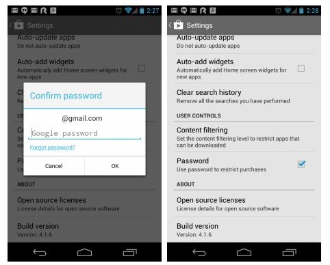 Password Protect Google Play app