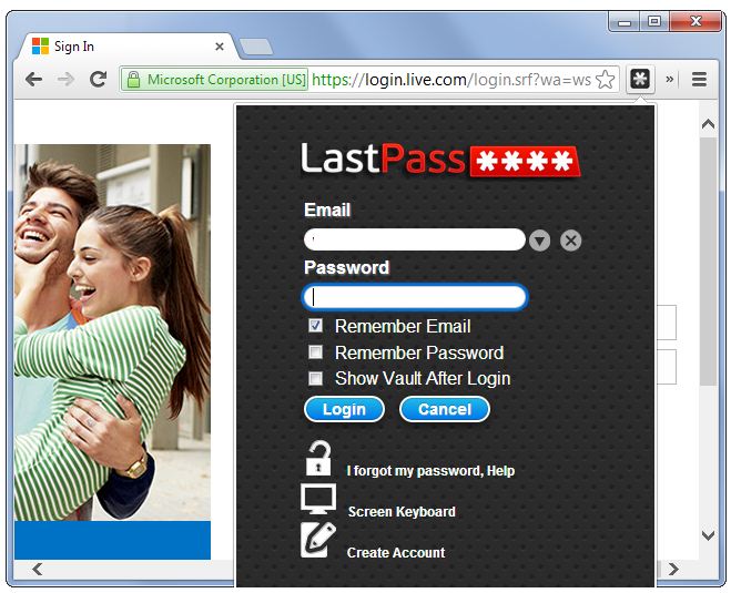 lastpass password manager extension