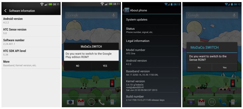 MoDaCo SWITCH ROM for dual boot in HTC Sense