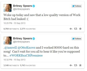 Britney Spears' 'Work Bitch' debuts earlier after a low-quality leak