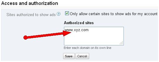 Adsense Authorized websites