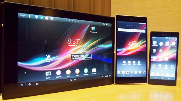 Xperia Tablet Z, Z1 and Z ultra