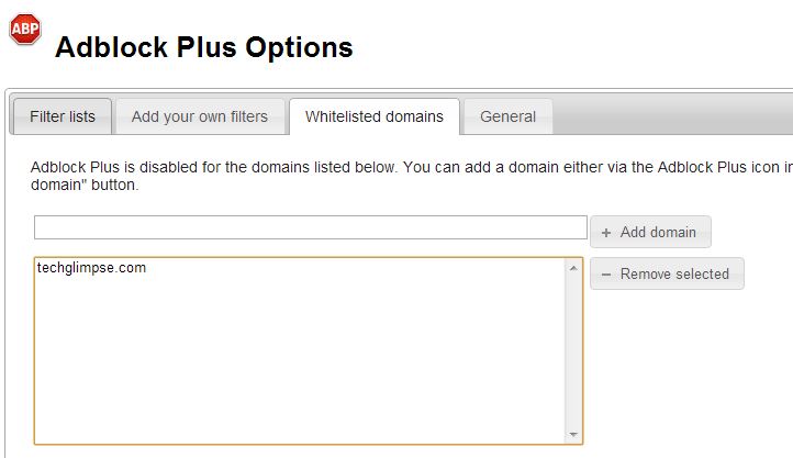 how to whitelist a website in adblock plus