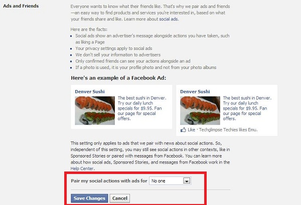 Opt Out of Facebook Social Ads