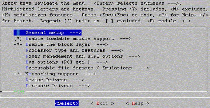 Graphical Kernel Configuration