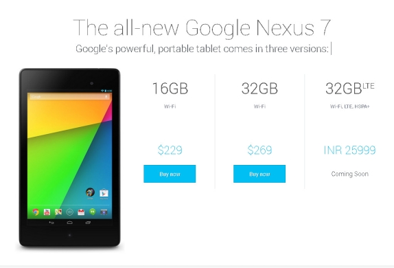 Nexus 7 with price