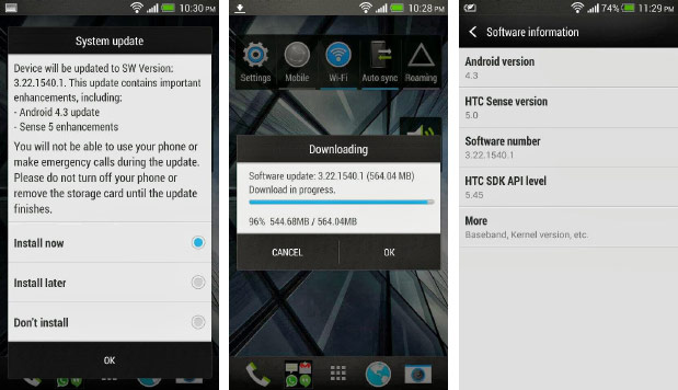 HTC One 4.3 Update