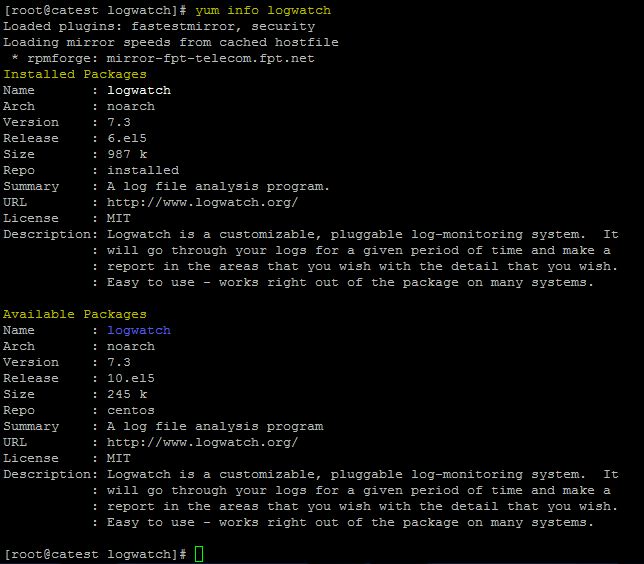 LogWatch Installation info