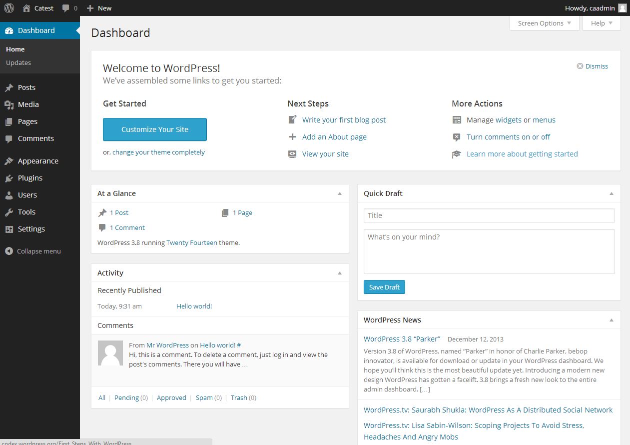 wordpress login admin