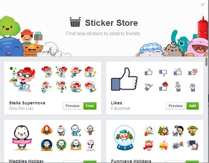 facebook sticker like button