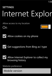 windows phone mobile website