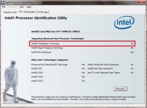 intel processor identification utility virtualization technology no intel processor identification utility virtualization technology no