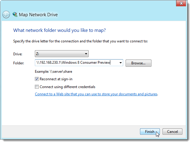 map network drive in windows