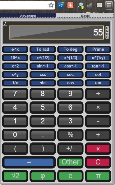 Elegant-Calculator extension