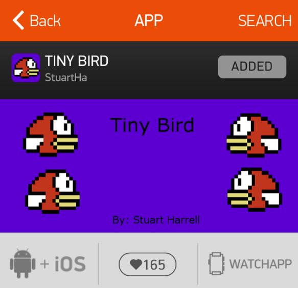Flappy bird for smartwatch