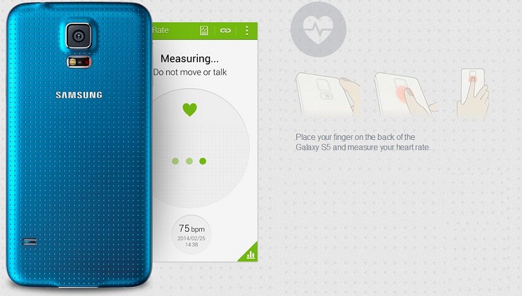 Galaxy S5 Heart rate monitor
