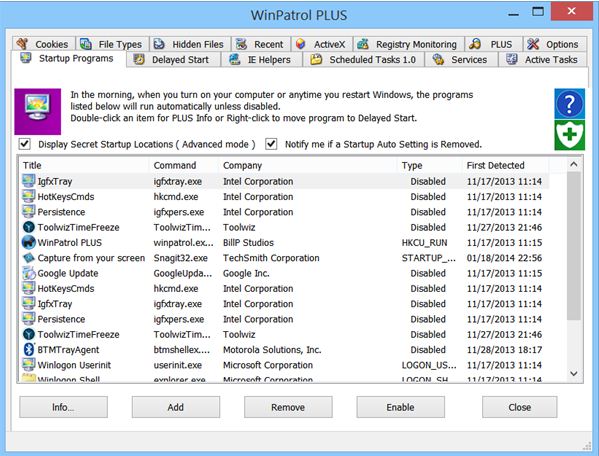 WinPatrol adware uninstall