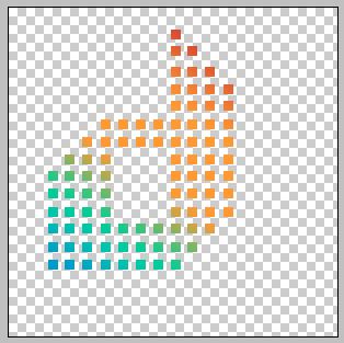 Photoshop pixelart with dradient effect