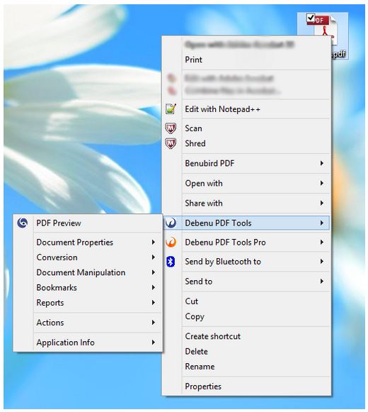 Right click menu to convert PDF