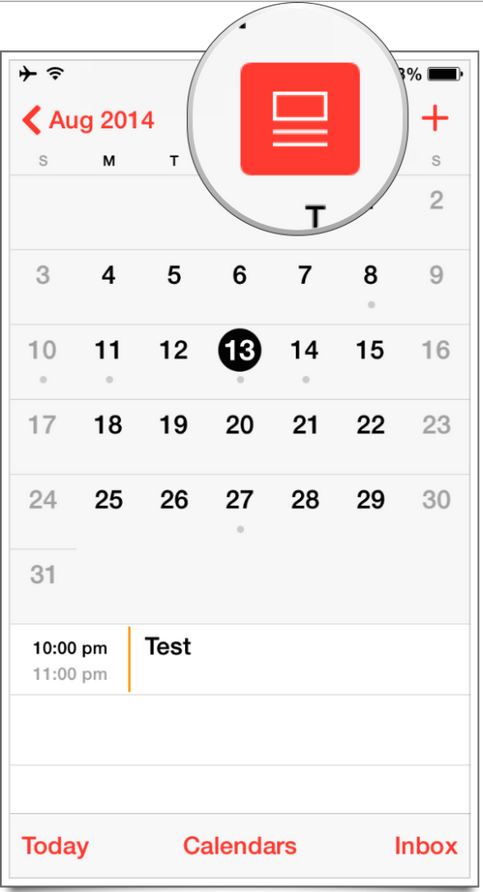 iOS 7.1 calendar event list