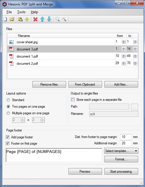 paginate existing PDF