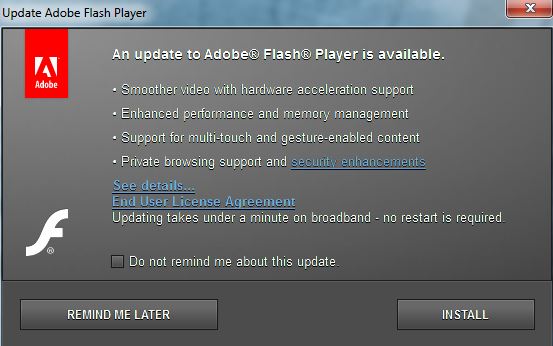 update adobe flash