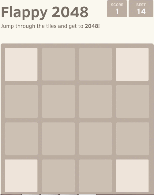 a game combining flappy bird and 2048