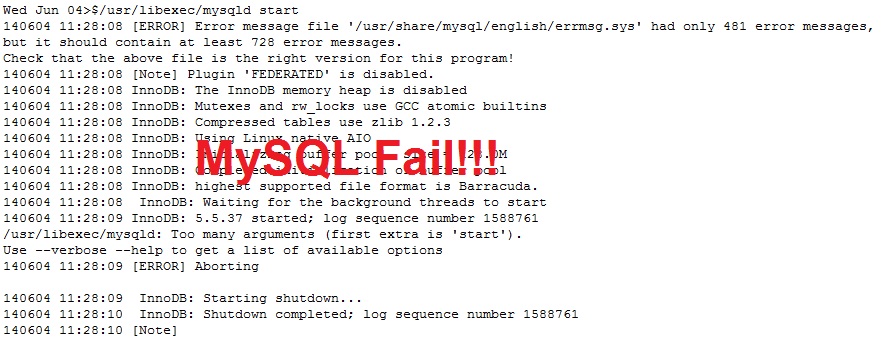 MySQL Failed with errmsg.sys error