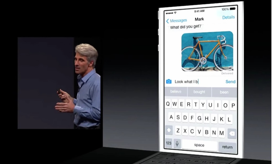 iOS 8 suggests words for QUICK TYPE