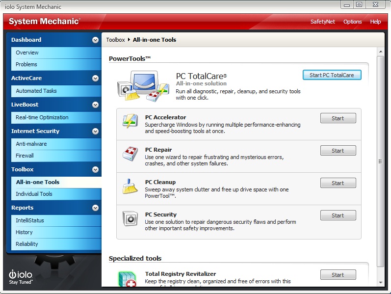 system mechanic’s pc cleanup powertool