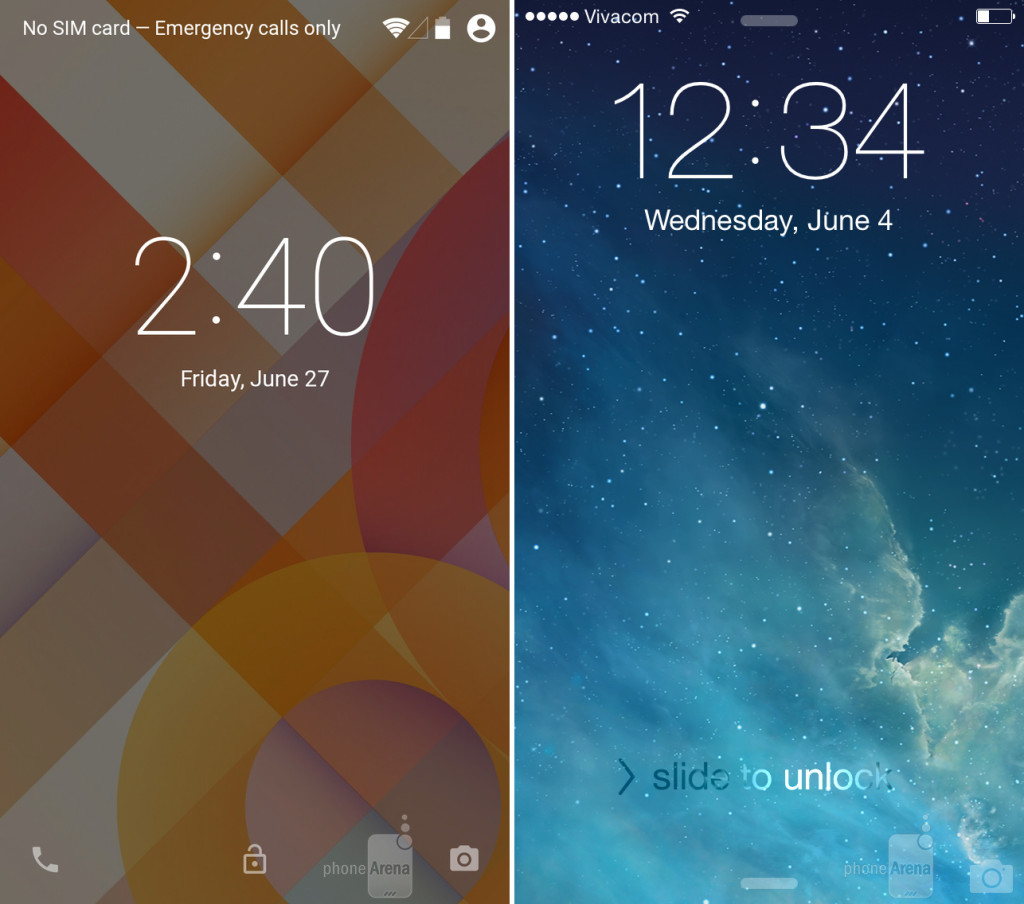 Android L and iOS Lock Screen Unlock