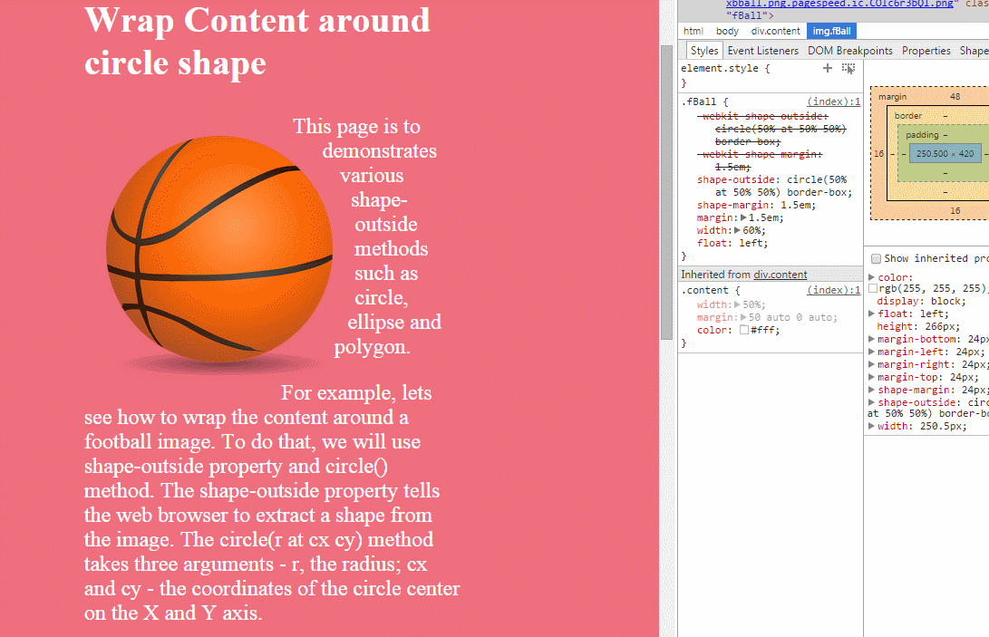 CSS circle shape editor