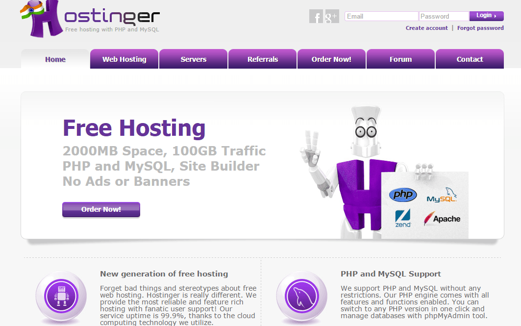 Hostinger India website