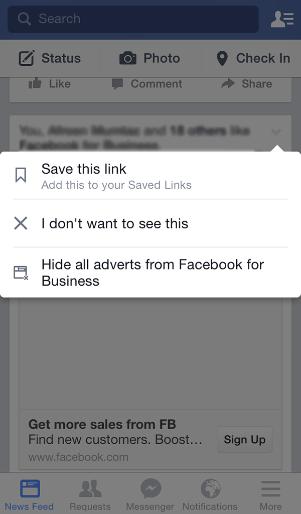 save fb content and read later