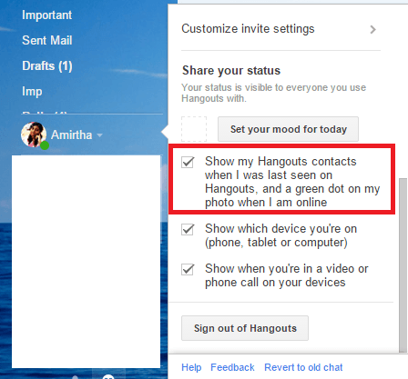 disable last seen in hangouts