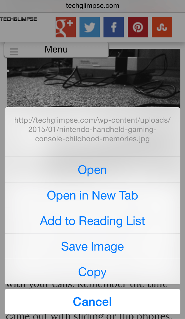 Save or copy images in Safari