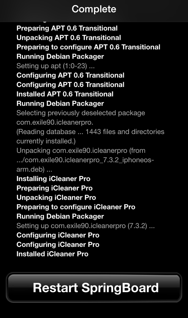 iCleaner Pro springboard