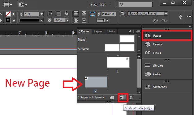 Add pages indesign