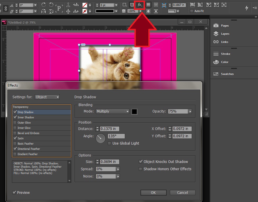apply filters indesign