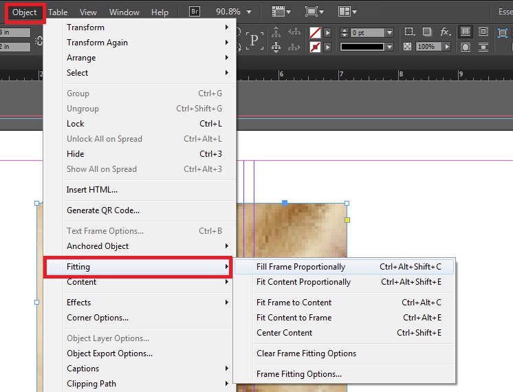 indesign resize image